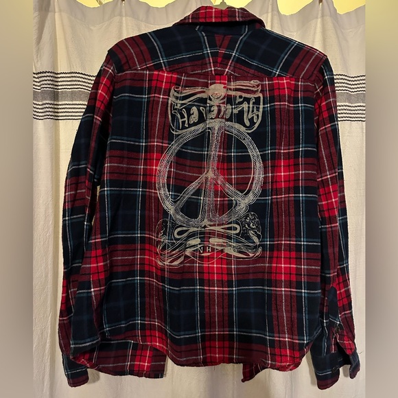 Vintage Havana Tops - Vintage Embellished Peace Flannel